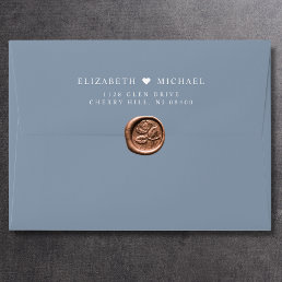 Elegant Dusty Blue Wedding Return Address Envelope
