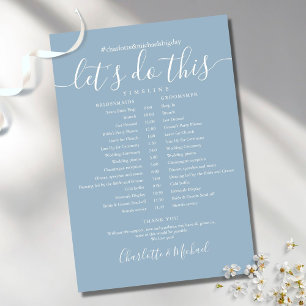 Elegant Dusty Blue Wedding Schedule Timeline