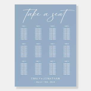 Elegant Dusty Blue Wedding Seating chart Foam Board