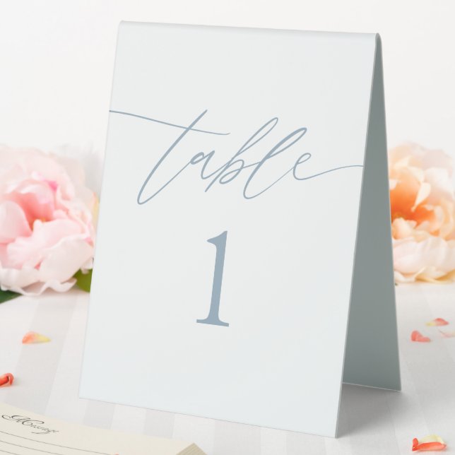 Elegant Dusty Blue Wedding Table Numbers Tent (In SItu (Wedding))