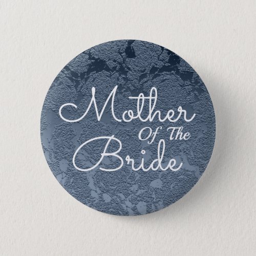 Elegant Dusty Blue White Mother Of The Bride Button