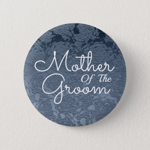 Elegant Dusty Blue White Mother Of The Groom Button