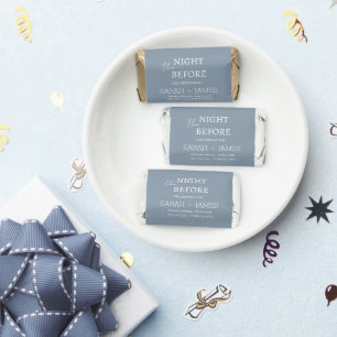 Elegant Dusty Blue White Rehearsal Dinner Wedding Hershey's Miniatures