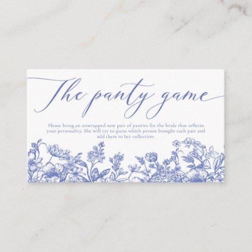 Elegant Dusty Blue Wildflower The Panty Game Enclosure Card