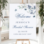 Elegant Dusty Blue Winter Bridal Shower Welcome Foam Board<br><div class="desc">For further customization,  please click the "customize further" link and use our design tool to modify this template.
If you need a help,  contact me,  please.</div>