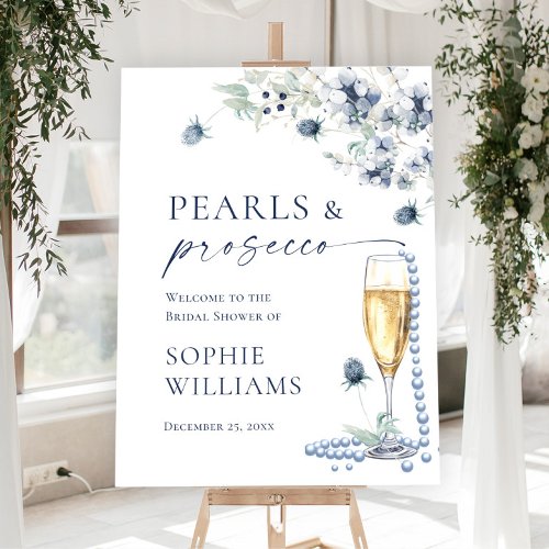 Elegant Dusty Blue Winter Bridal Shower Welcome Foam Board