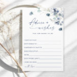 Elegant Dusty Blue Winter Foliage Advice & Wises<br><div class="desc">Elegant Dusty Blue Winter Foliage Advice Card.
Personalize with the bride to be's name and date of shower. 
For further customization,  please click the "customize further" link. If you need help,  contact me please.</div>