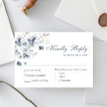 Elegant Dusty Blue Winter Foliage Wedding RSVP Card<br><div class="desc">Elegant Dusty Blue Winter Foliage Wedding RSVP Card.</div>