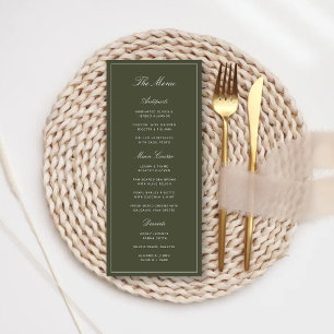 Elegant Dusty Green Classic Wedding Menu