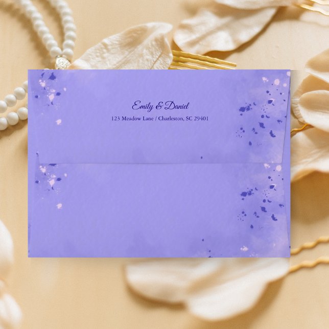 Elegant Dusty Lavender Abstract Wedding Envelope (Creator Uploaded)