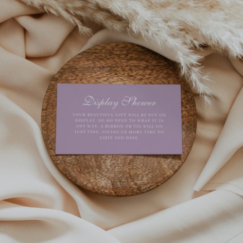Elegant Dusty Lavender Bridal Display Shower Enclosure Card