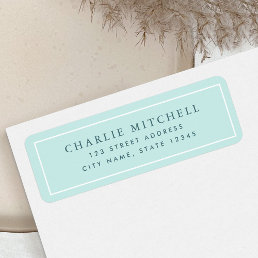 Elegant dusty light aqua blue return address label