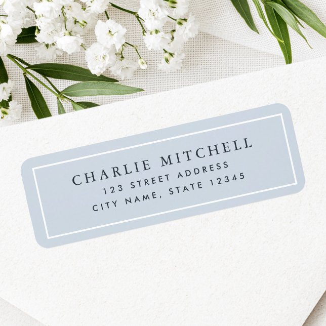 Elegant dusty light blue return address label (Elegant dusty light blue return address label)