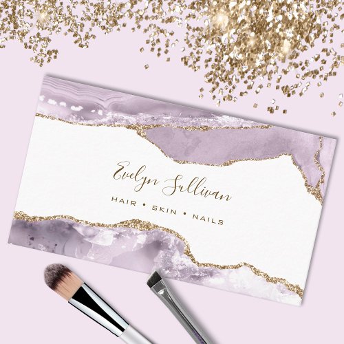 Elegant Dusty Lilac Agate Business Card