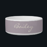 Elegant Dusty Lilac Handwritten Script Name Custom Bowl<br><div class="desc">This custom pet bowl features your pet's name in beautiful handwritten script lettering on a stylish dusty lilac background. Great gift idea.</div>
