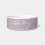 Elegant Dusty Lilac Handwritten Script Name Custom Bowl<br><div class="desc">This custom pet bowl features your pet's name in beautiful handwritten script lettering on a stylish dusty lilac background. Great gift idea.</div>