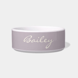 Elegant Dusty Lilac Handwritten Script Name Custom Bowl