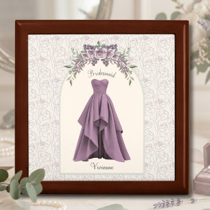 Elegant Dusty Mauve Bridesmaid Wedding Keepsake Gift Box