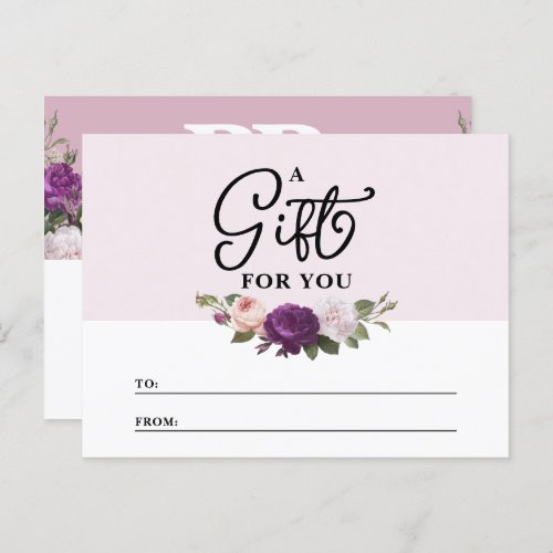 Elegant Dusty Mauve Floral Gift Certificate Card