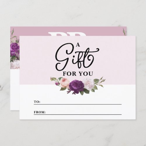 Elegant Dusty Mauve Floral Gift Certificate Card