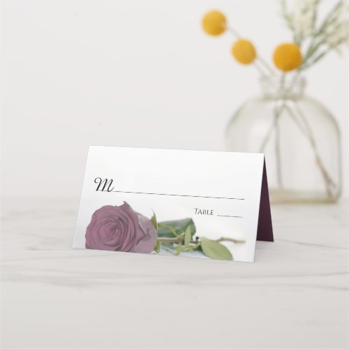 Elegant Dusty Mauve Pink Rose Wedding Write_In Place Card