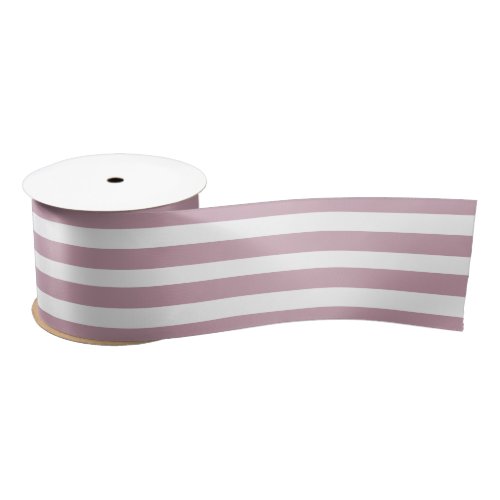 Elegant Dusty Pink and White Striped Satin Ribbon