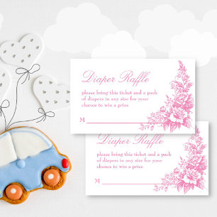 Elegant dusty pink baby shower diaper raffle enclosure card