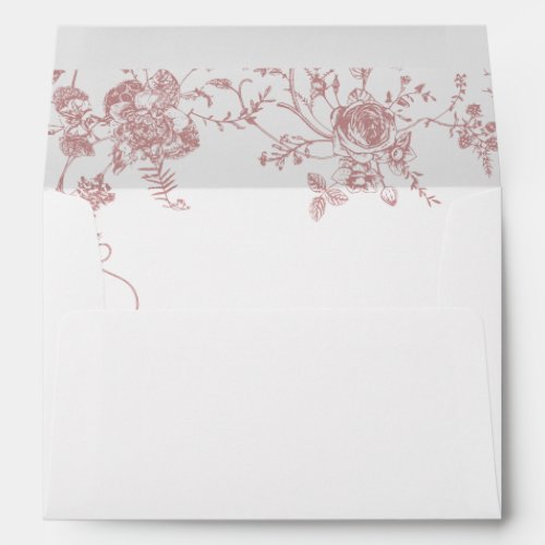 Elegant Dusty Pink Blush French Garden Flowers Envelope