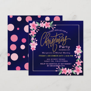 Elegant Dusty Pink Boho Wildflower Christmas  Invitation