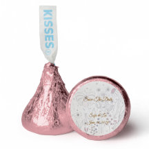 Elegant Dusty Pink Floral Gold Wedding Hershey®'s