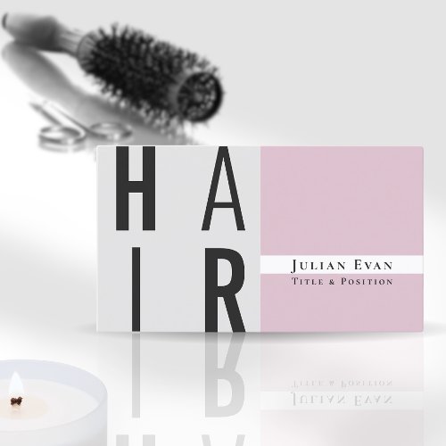 Elegant Dusty Pink Hair Stylist Business Card