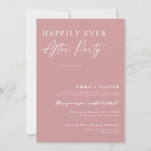 Elegant Dusty Pink Happily Ever After QR Code  Invitation