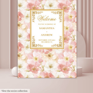 Elegant dusty pink ivory floral wedding backdrop