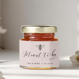 Elegant Dusty Pink Meant to Bee Wedding Honey Jar Favors