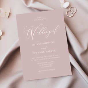 Elegant Dusty Pink Modern Wedding Invitation