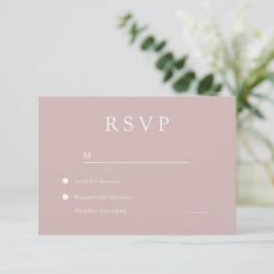 Elegant Dusty Pink Modern Wedding RSVP Card