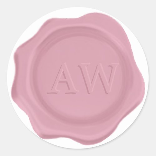 Elegant Dusty Pink Monogram Wedding Wax Seal