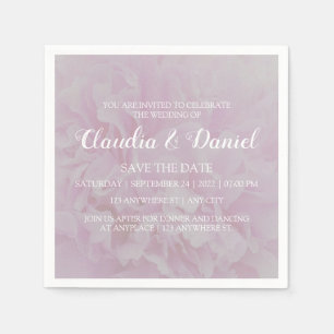 Elegant dusty pink peony floral wedding party napkins