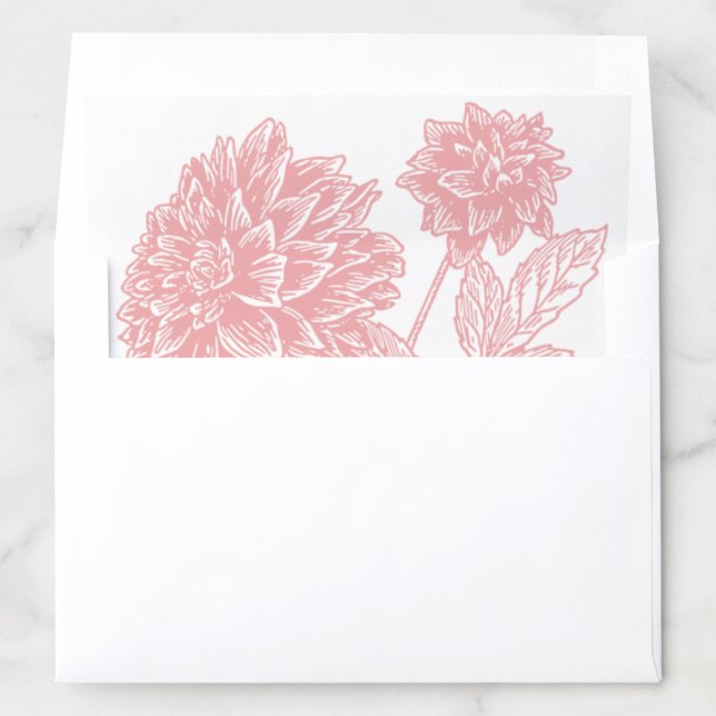 Elegant Dusty Pink Pink Floral Envelope Liner (In Envelope)