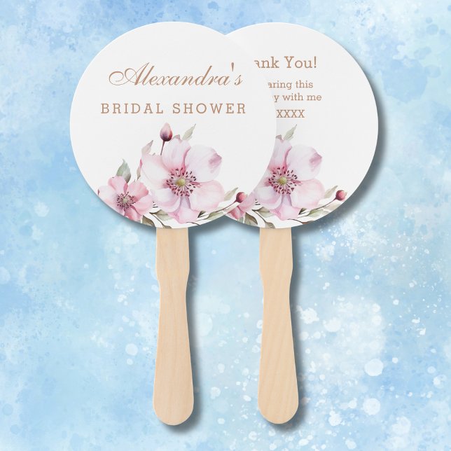 Elegant Dusty Pink Roses Bridal Shower Hand Fan (Creator Uploaded)