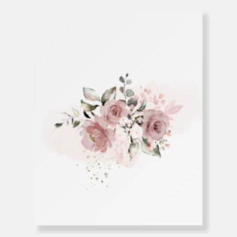 Elegant Dusty Pink Roses Hydrangeas Seating Chart Foam Board | Zazzle