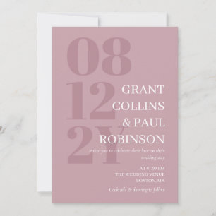 Elegant Dusty Pink Typography Invitation