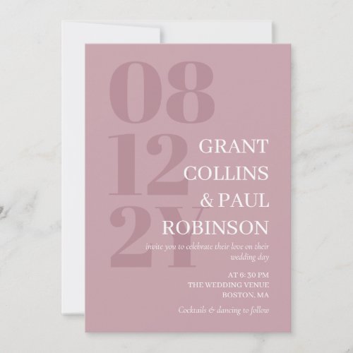 Elegant Dusty Pink Typography Invitation