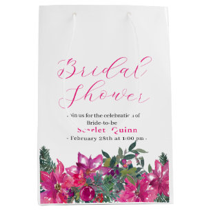Elegant dusty pink watercolor Floral bridal bunch Medium Gift Bag