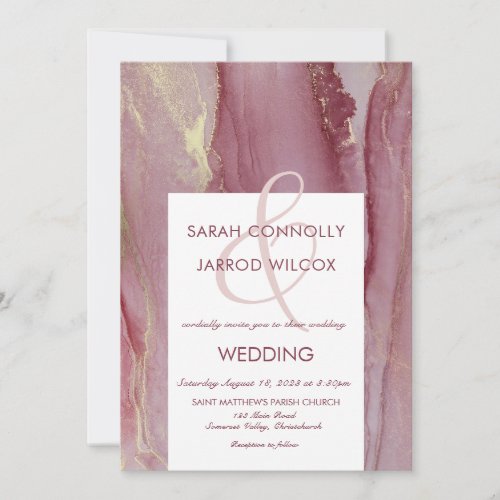 Elegant Dusty Pink Wedding Invitation