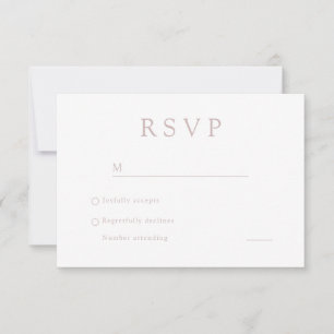 Elegant Dusty Pink & White Wedding Digital RSVP Invitation