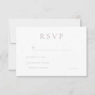 Elegant Dusty Pink & White  Wedding Digital RSVP Invitation