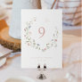 Elegant Dusty Pink Wildflower Rustic Boho Wedding Table Number