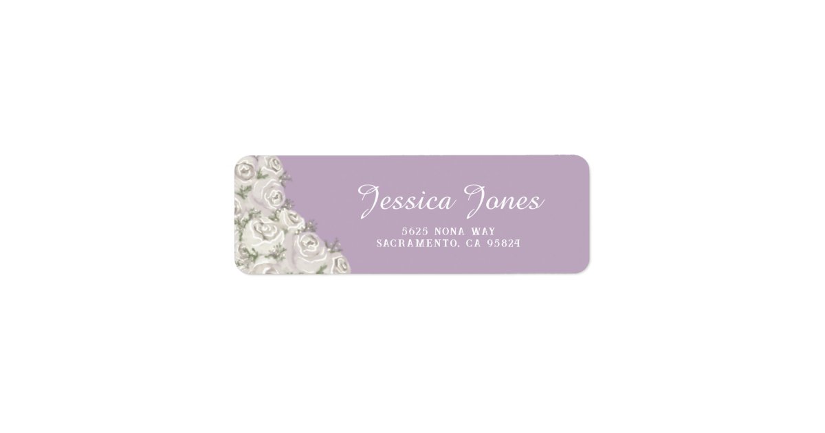 Elegant Dusty Pink With White Rose Return Address Label | Zazzle