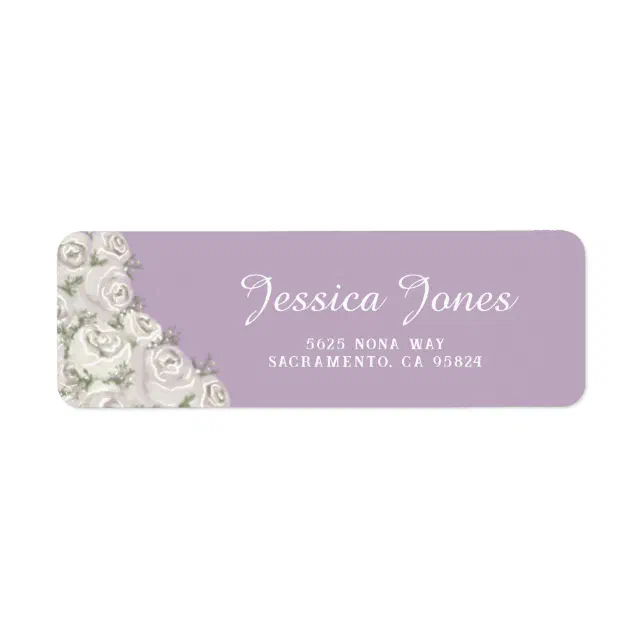 Elegant Dusty Pink With White Rose Return Address Label | Zazzle
